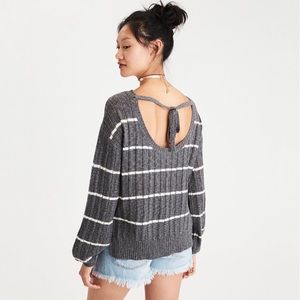 AE Tie-Back Ballon Sleeve Sweater